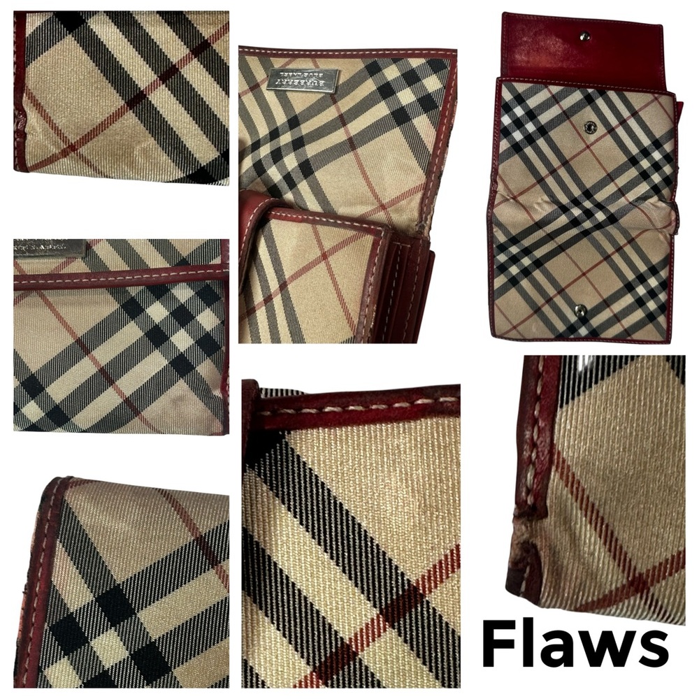 Burberry London Nova Check Red Leather Snap Wallet - Picture 7 of 8